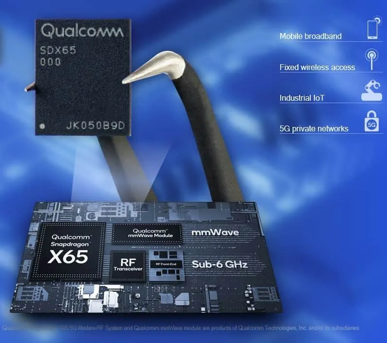 Qualcomm presenta su módem X65 5G que promete velocidades de hasta 10 Gbps